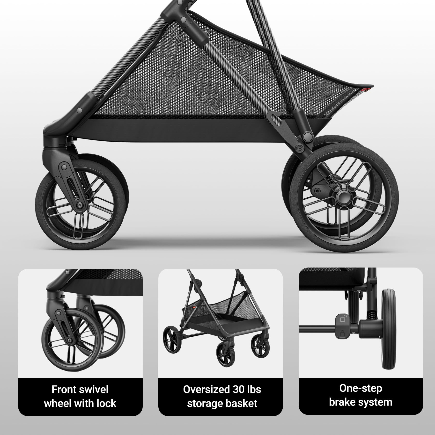 MAMAZING Air Lux magnetic buckle and harness enable quick secure fastening.