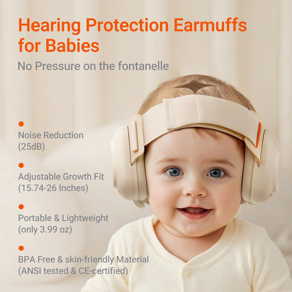 MAMAZING baby ear muffs with adjustable headband for growing child