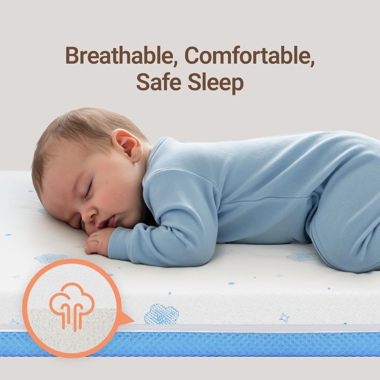 MAMAZING breathable-core promotes air flow to prevent overheating.