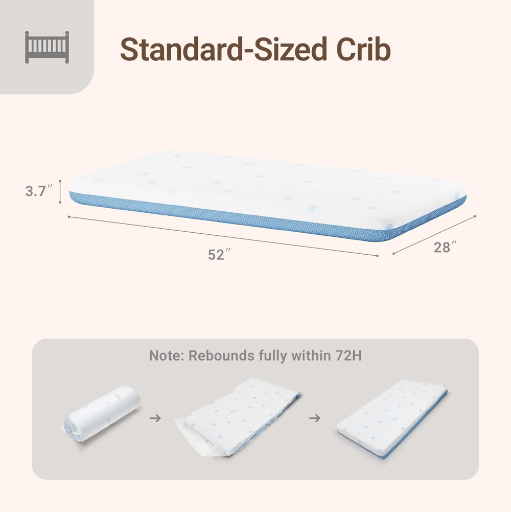 MAMAZING breathable-core exposed supports air flow for safer sleep.