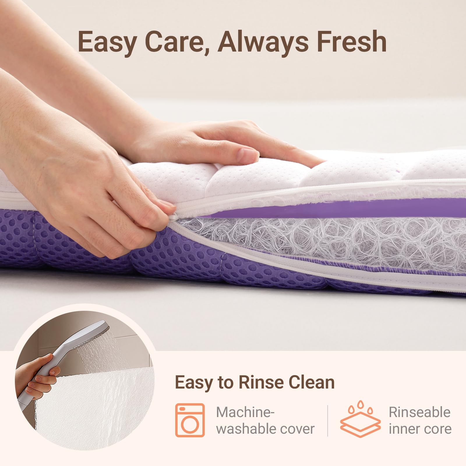 MAMAZING crib mattress dimensions image shows standard 52x28x3.7 inch fit for cribs.