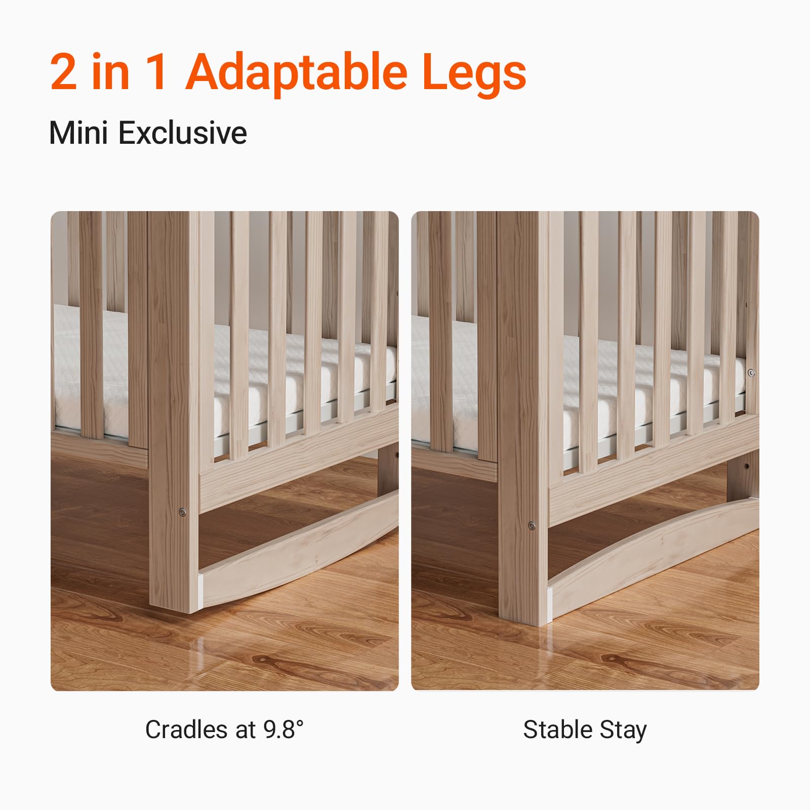 EvoNest four-height adjustments image emphasizing easy reach for parents