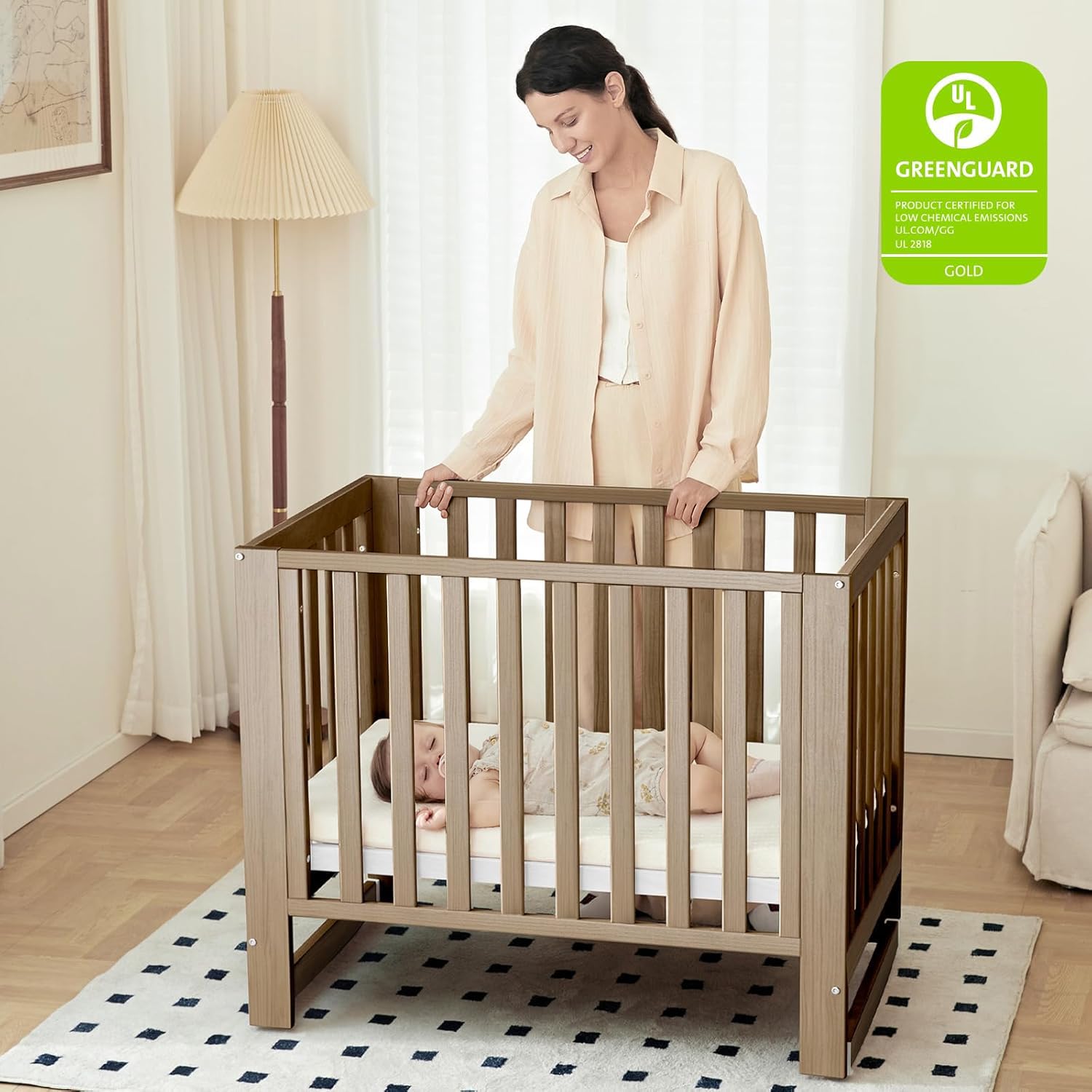 MAMAZING EvoNest 6-in-1 convertible crib showing growing-with-baby versatility