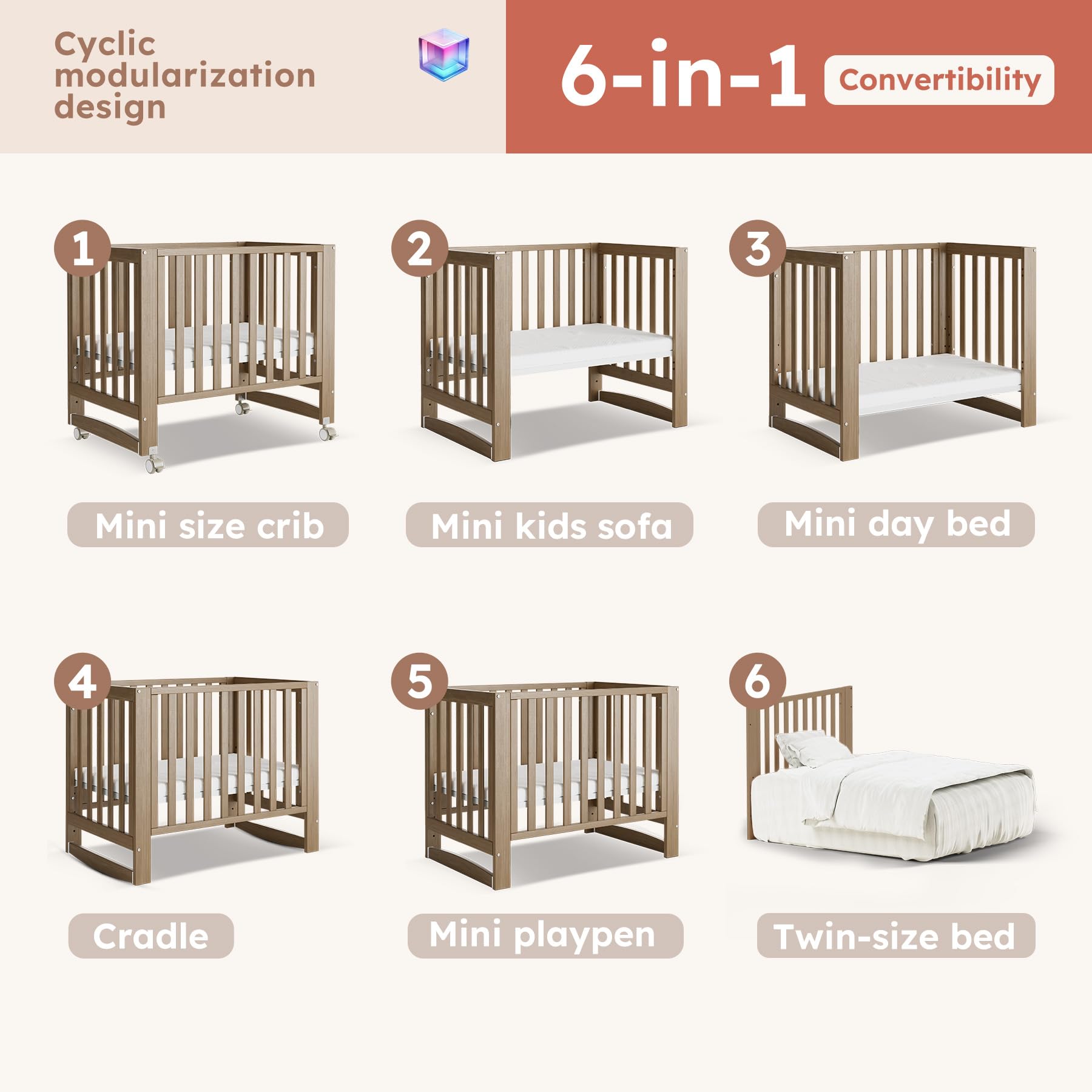 MAMAZING EvoNest crib crafted from 100% New Zealand pine