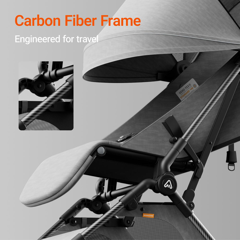 MAMAZING UV canopy with UPF 50+ provides shade and sun protection for sunny outings.