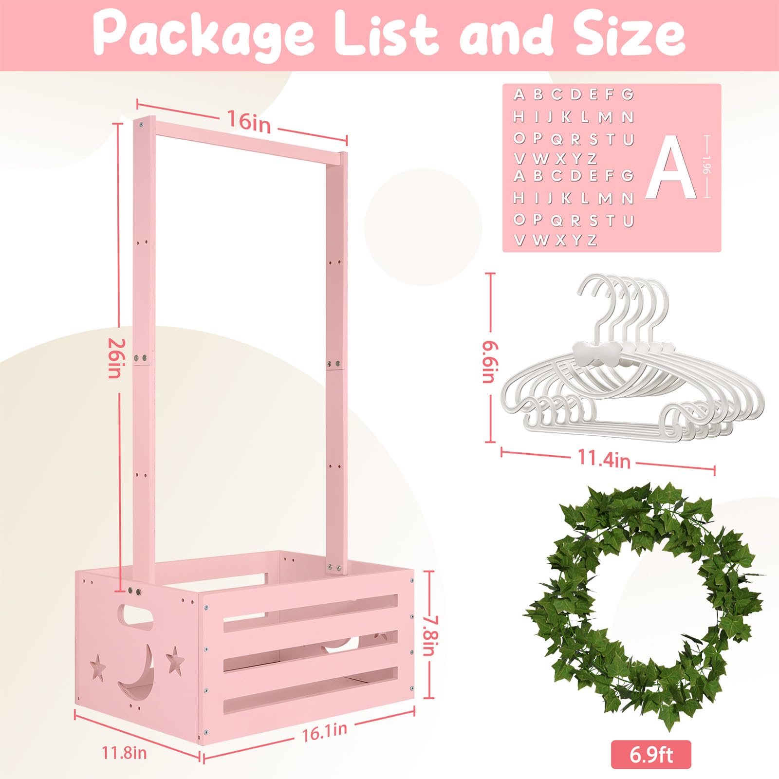 MAMBAKOTR adjustable handle raised to 26 inches supports hanging long outfits.