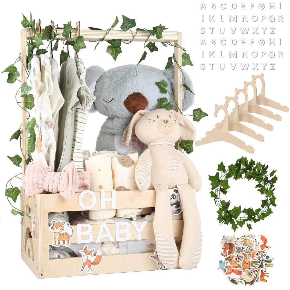 MAMBAKOTR baby shower gift basket crate with rustic charm for celebrations