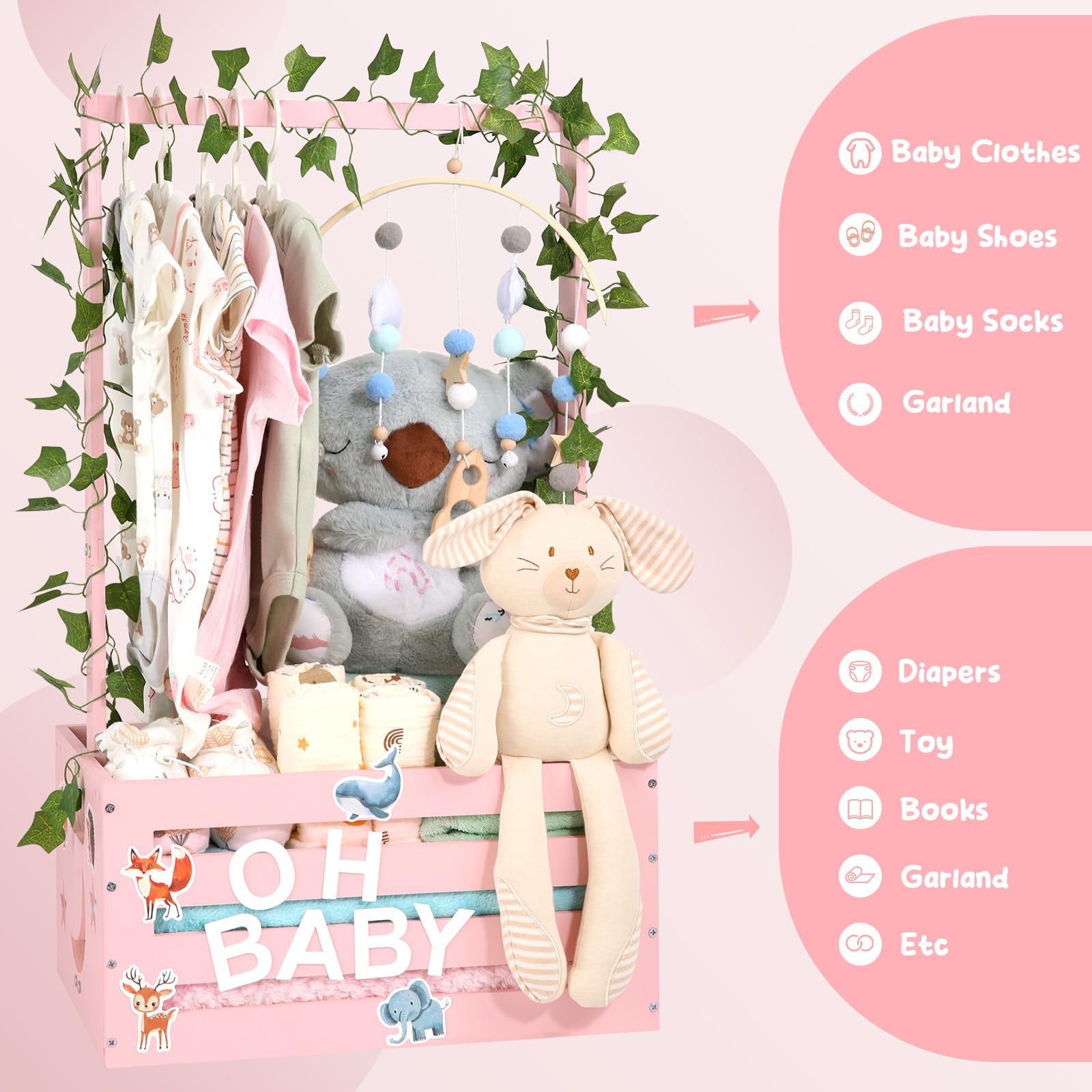 MAMBAKOTR nursery closet dress-up set keeps outfits organized.