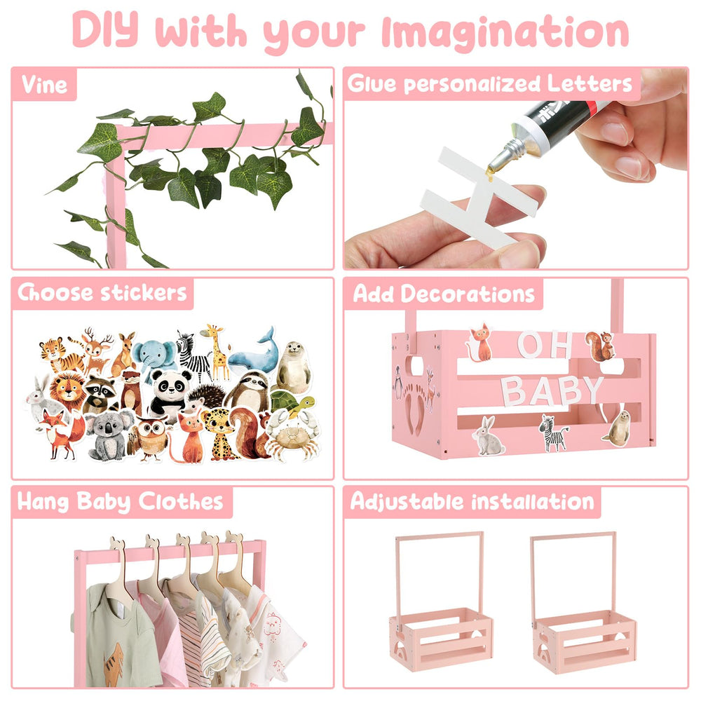 MAMBAKOTR decorative vine adds boho charm to baby shower decor and photos.