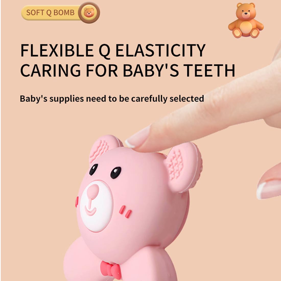 Mamigeor Baby Bear ring easy to grasp supports tiny hands during teething