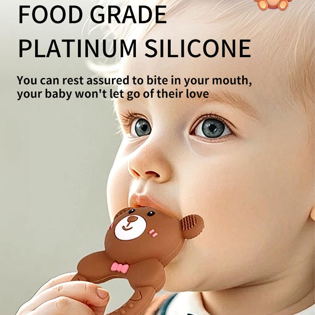 Mamigeor Baby Bear silicone teether is lightweight for comfy teething sessions