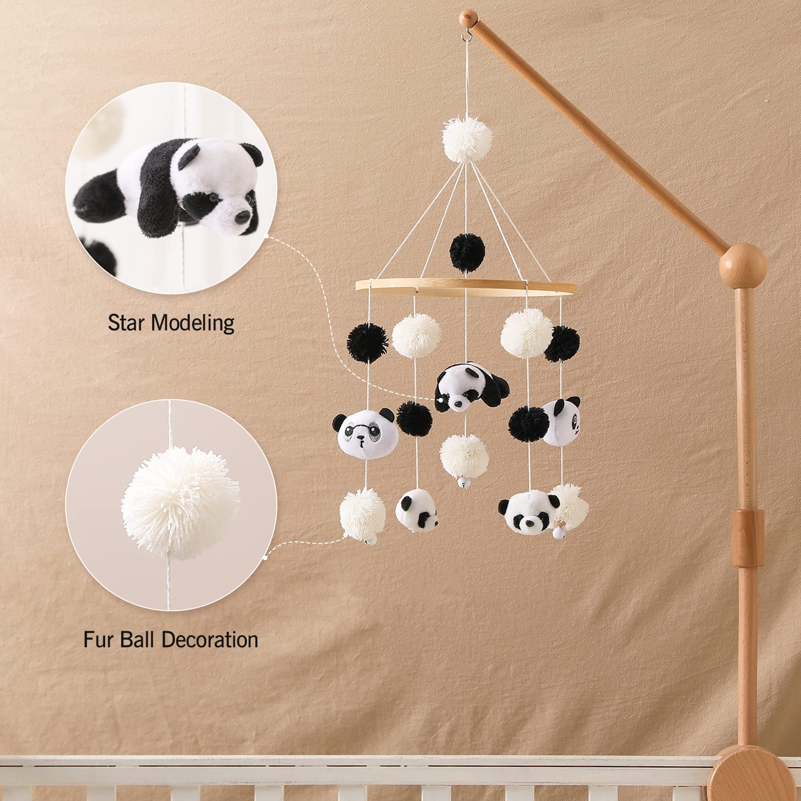 Mamimami Home Handmade Mobile wool balls highlight soft textures for tactile exploration