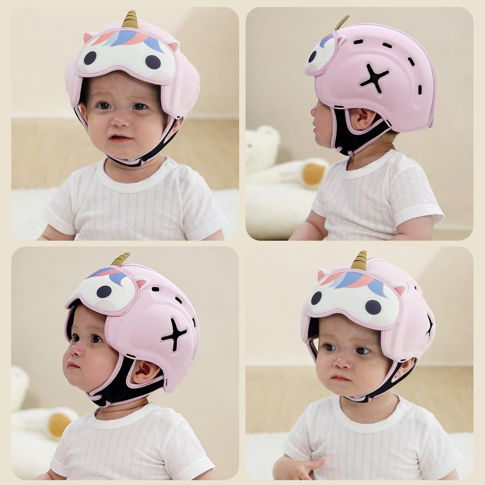 MAMBOBABY Guard unicorn helmet breathable design keeps head cool during play.