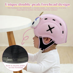 MAMBOBABY Guard Unicorn helmet side view shows adjustable Velcro fit for growing babies.
