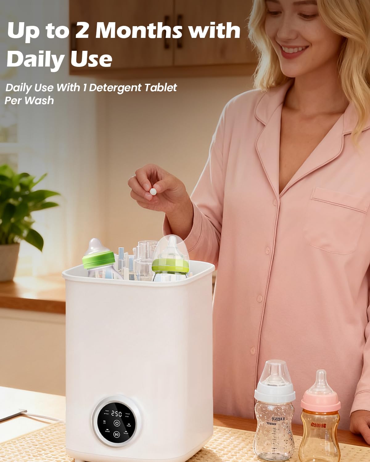 Mamouris BPA-free tablets offer safe, residue-free cleaning for baby items.