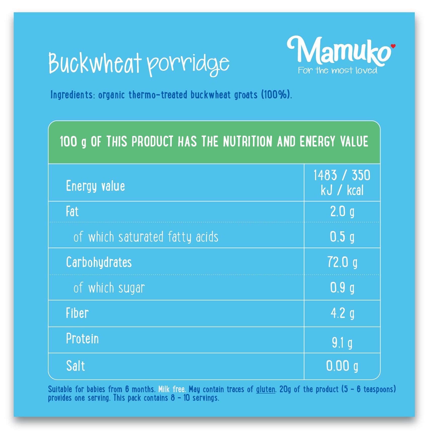 MAMUKO organic buckwheat ingredients emphasize high-fiber base for balance