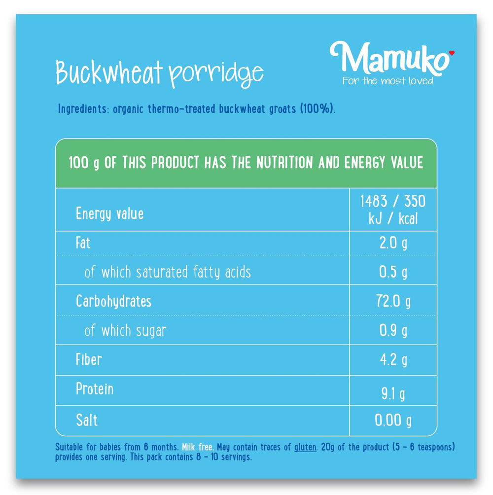MAMUKO organic buckwheat ingredients emphasize high-fiber base for balance