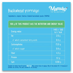 MAMUKO organic buckwheat ingredients emphasize high-fiber base for balance