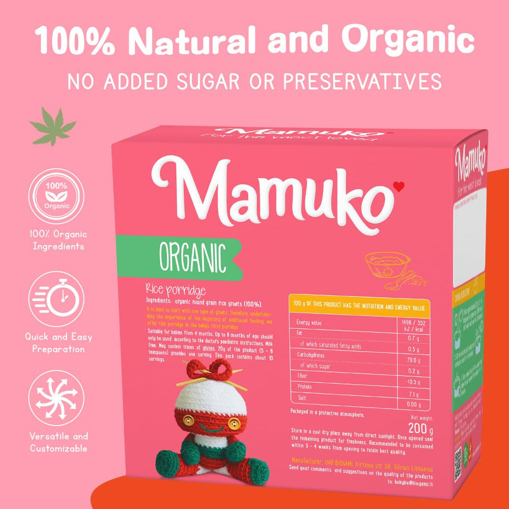 Mamuko organic porridge cooking in a pot illustrates fast, wholesome meal prep for busy mornings.