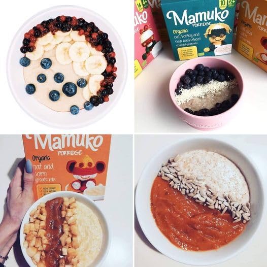 Mamuko 2-pack porridge ready-to-serve support for busy parents.