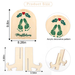 MAMUXI baby footprint on natural wood keepsake