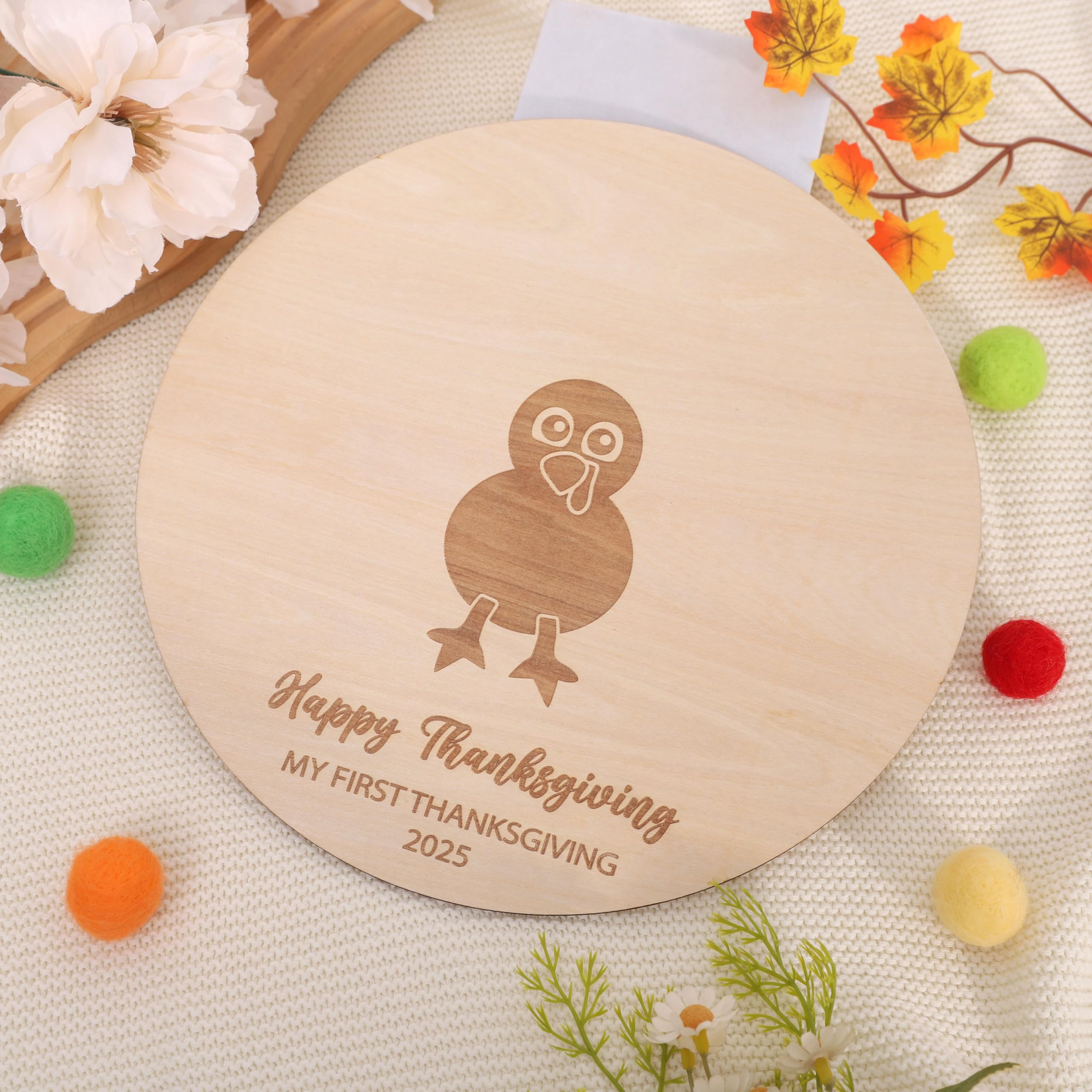 MAMUXI engraved Thanksgiving handprint board timeless memento