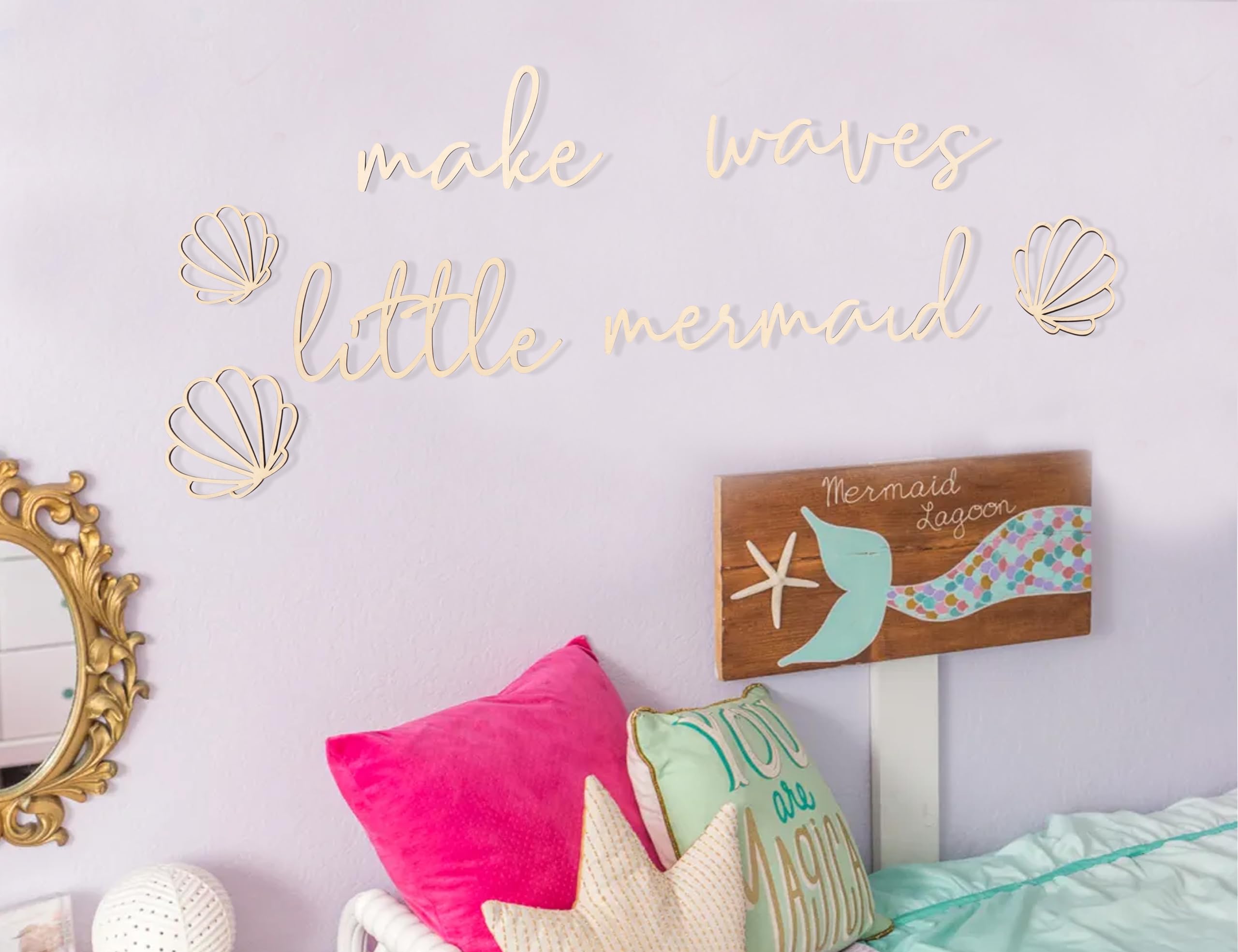 MAMUXI Little Mermaid plywood word as a cute photo prop for memories.