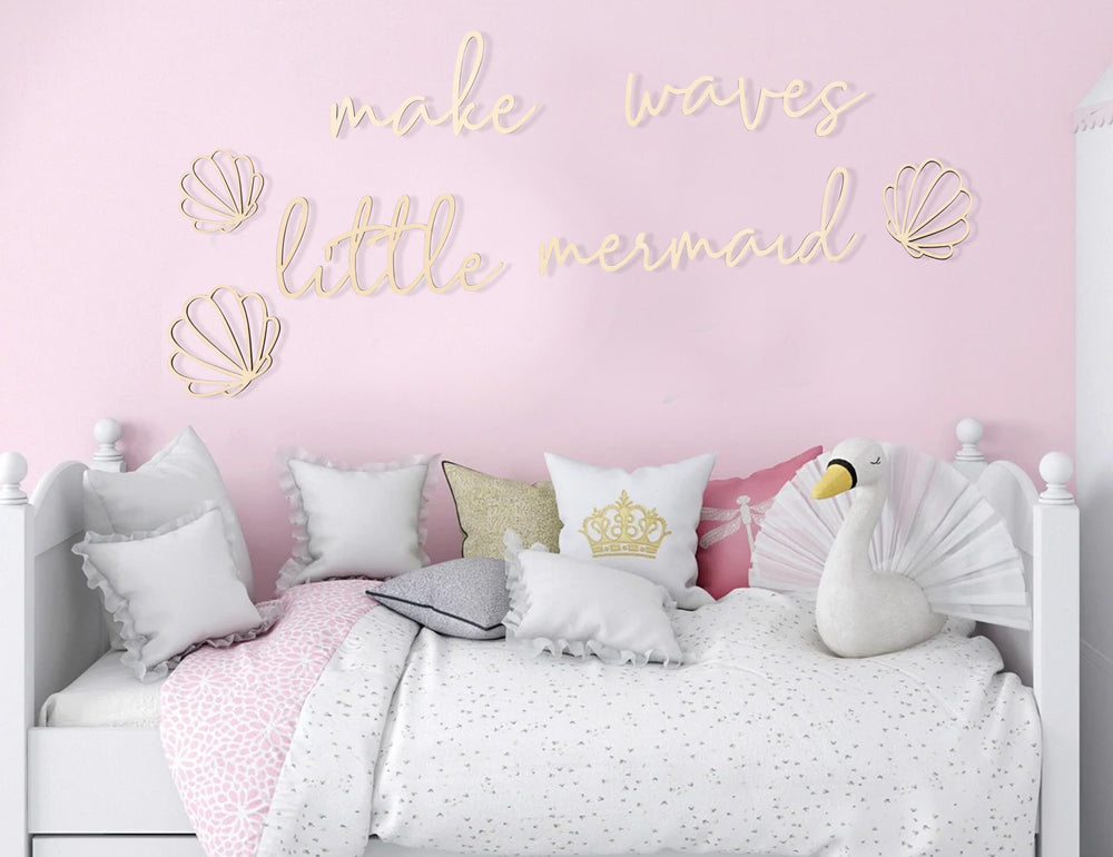 MAMUXI Make Waves wall decor wooden sign complements minimal, calming interiors.