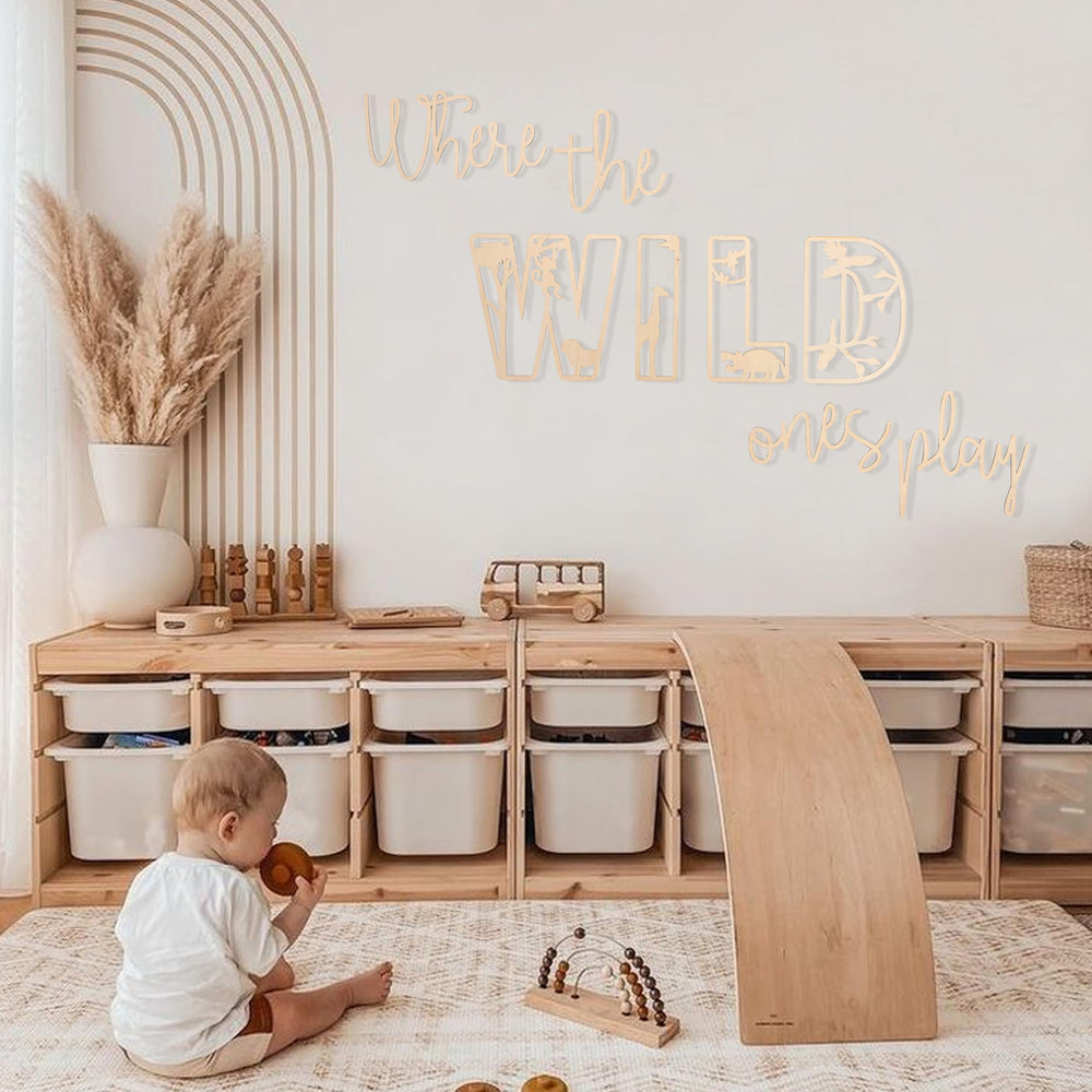 MAMUXI playroom decor sign closeup emphasizes smooth surface and kid-friendly design.