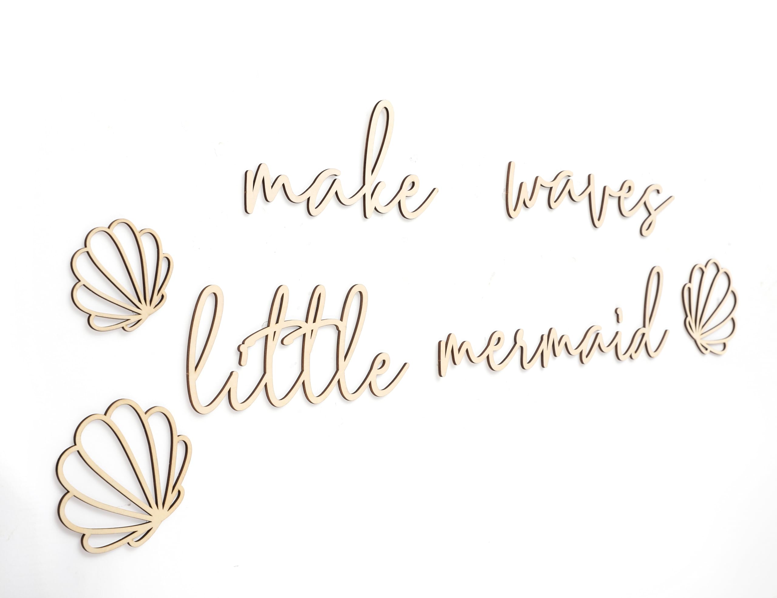 MAMUXI wooden word Make Waves for wall art adds whimsical maritime charm.