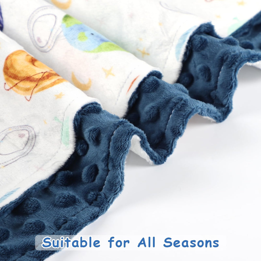 Man Fai Sky baby blanket featuring animal patterns for visual engagement.