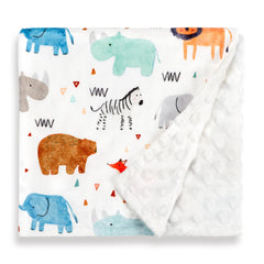 Man Fai Sky baby blanket double-layer front plush offers cozy warmth for babies.