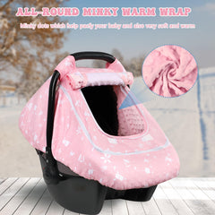 Man Fai Sky baby car seat cover winter full coverage back view ensures full privacy during crowded rides.