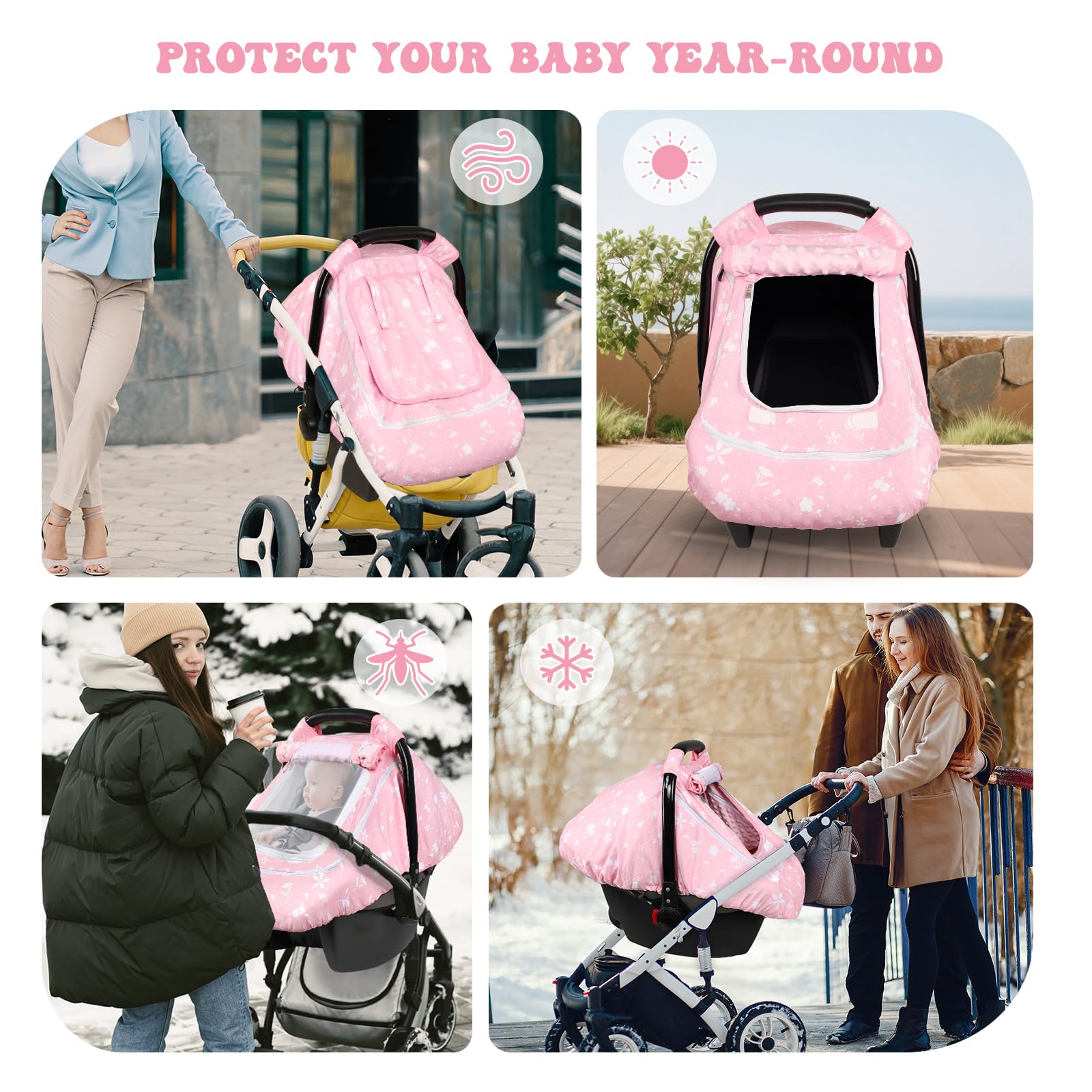 Man Fai Sky baby car seat cover winter two-layer windows highlights easy supervision and warmth.