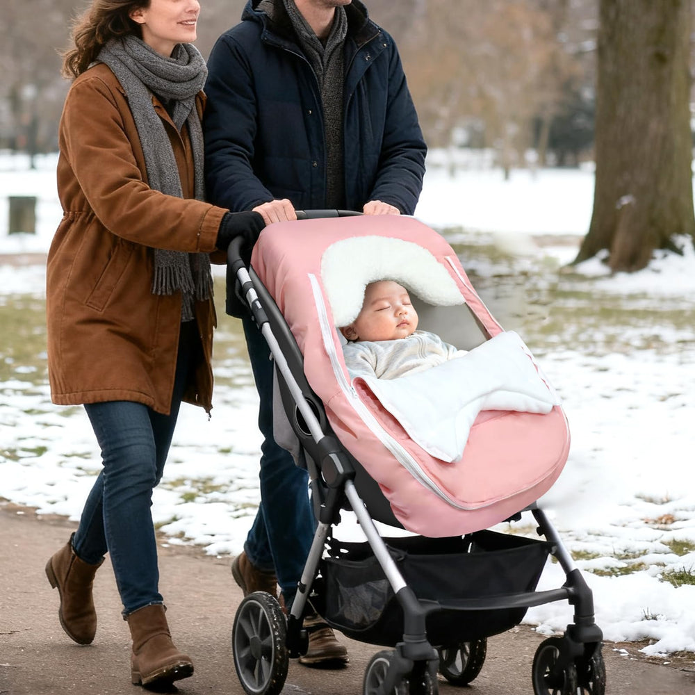 Man Fai Sky pink newborn car seat cover suitable for baby girl use