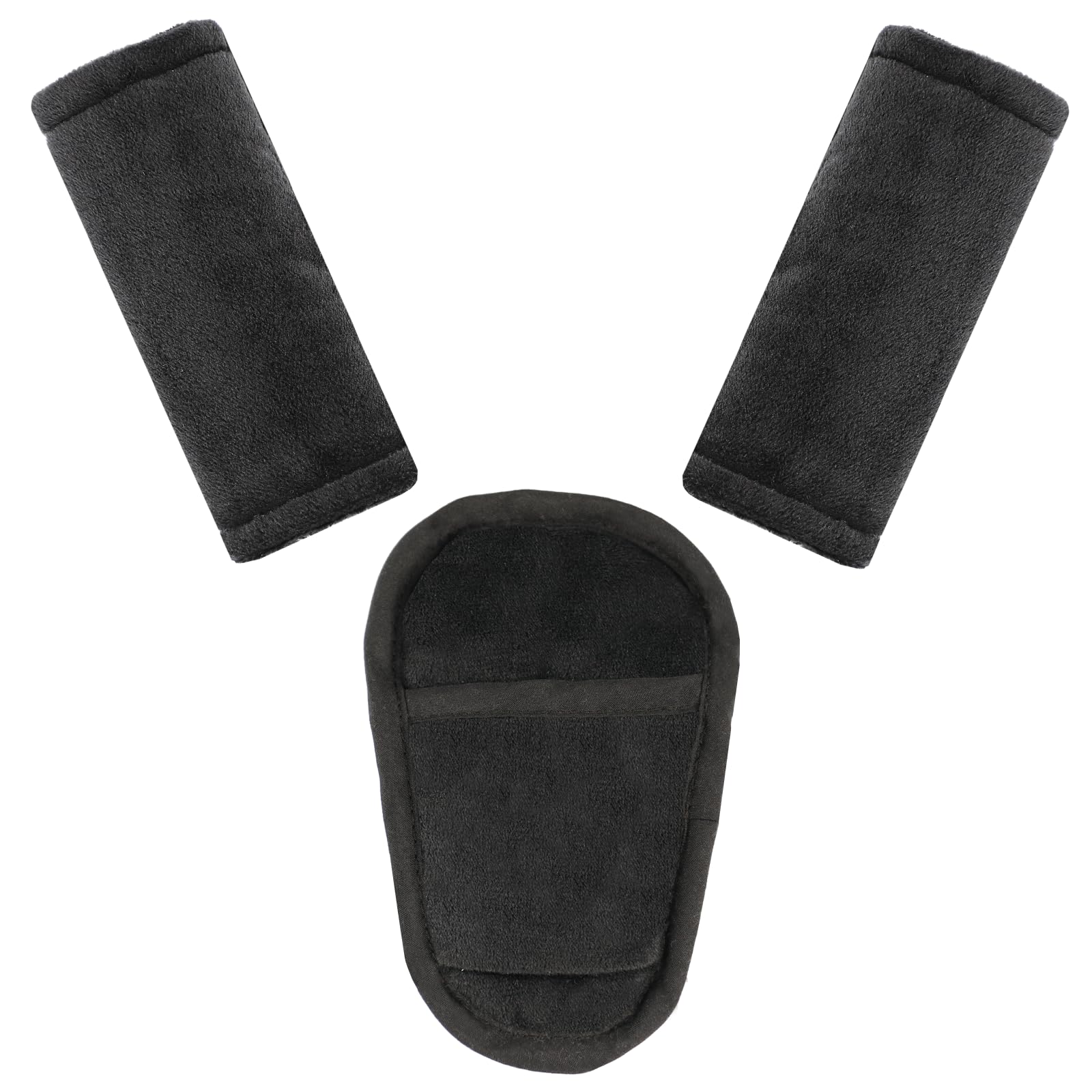 Man Fai Sky car seat strap pads 3pc black deliver soft comfort for baby shoulders