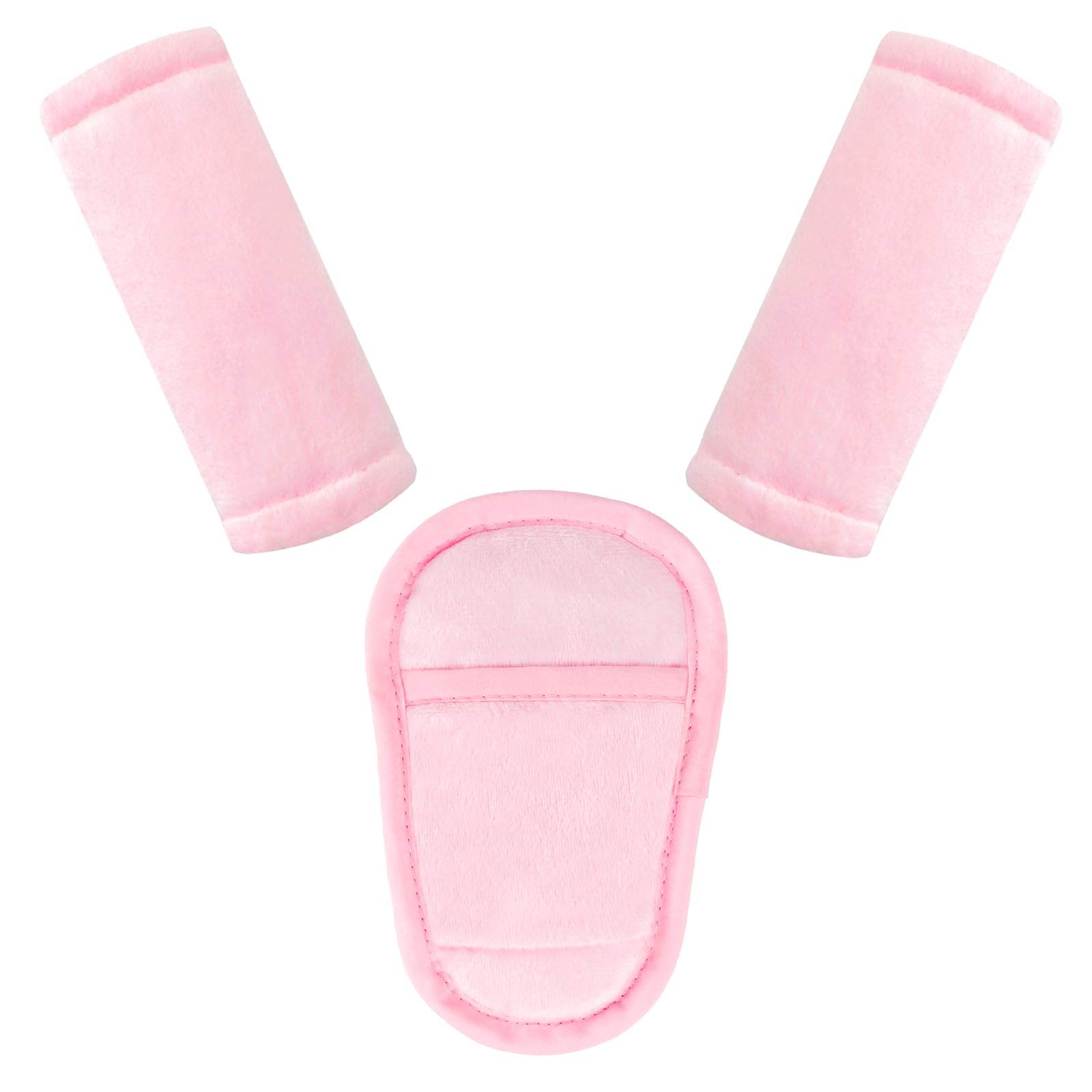 Man Fai Sky car seat strap pads pink 3pc provide soft shoulder comfort on long rides