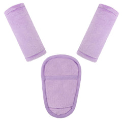 Man Fai Sky car seat straps pads purple packaging promotes comforting travel.