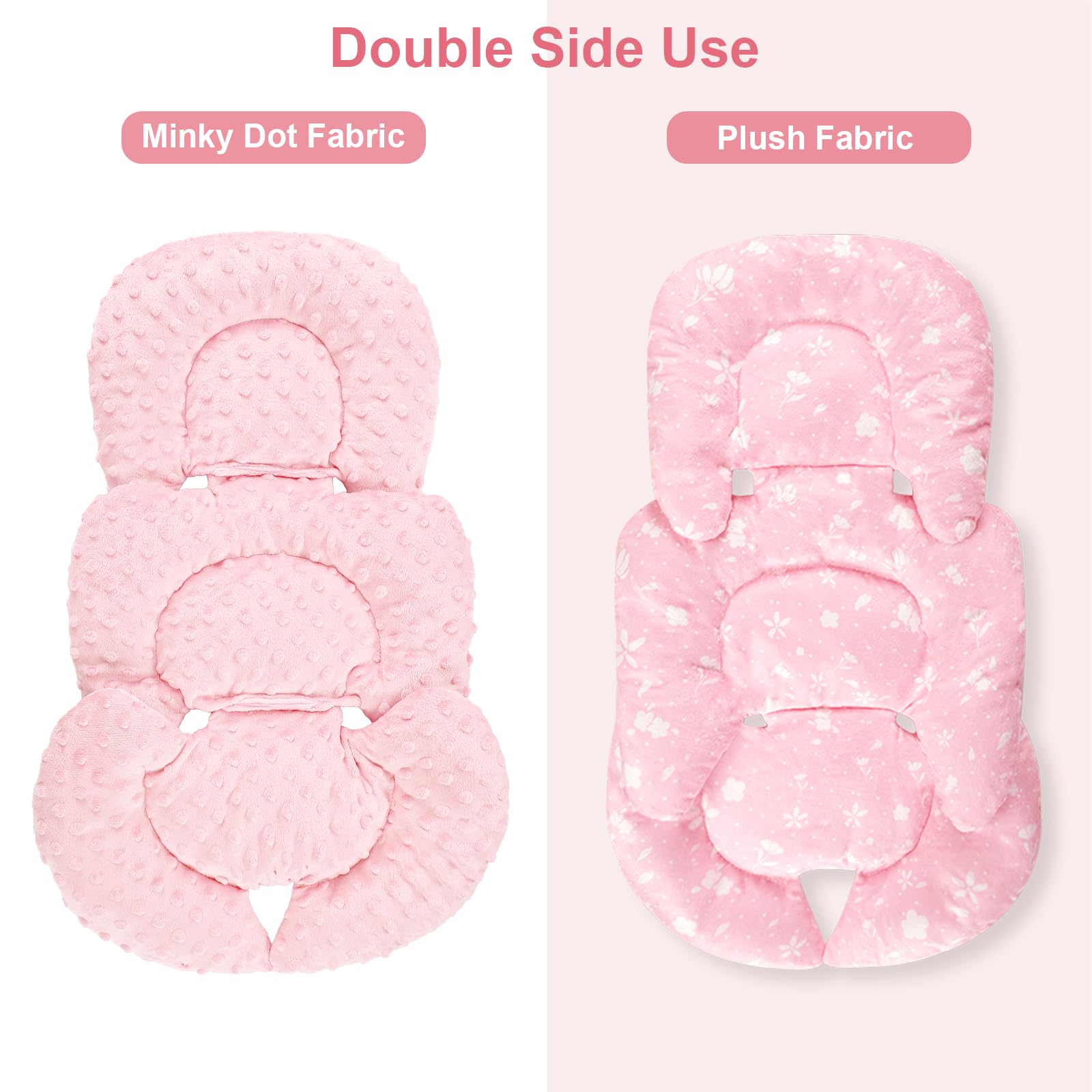 Man Fai Sky infant car seat insert fits car seats, strollers, and rockers with 23.5 by 13.5 dimensions.