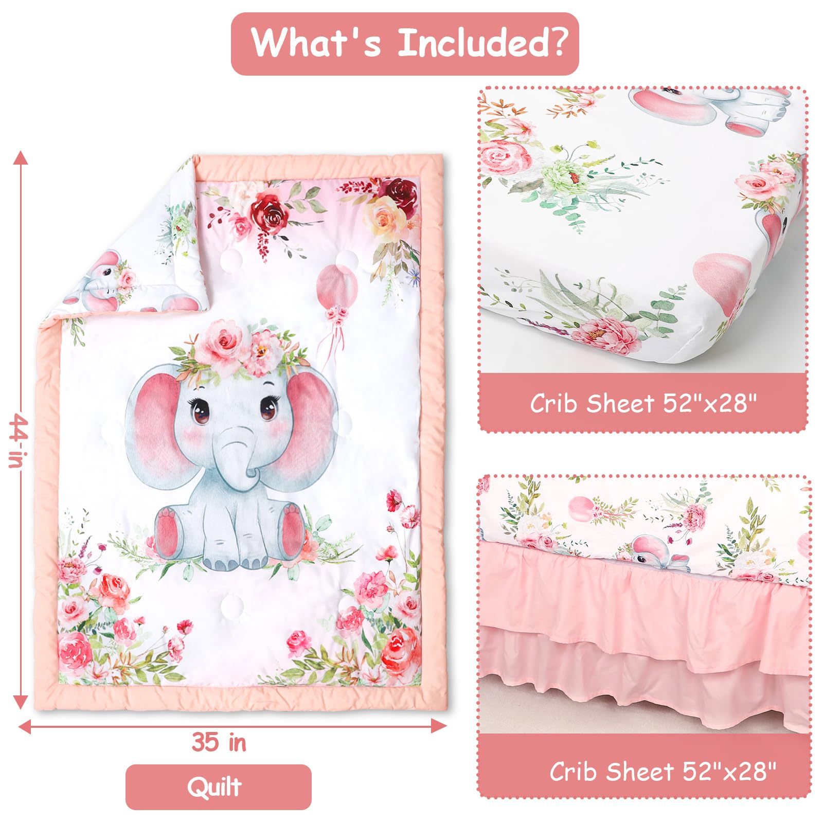 Man Fai Sky elephants crib sheet closeup highlights gentle, skin-friendly fabric for baby sleep