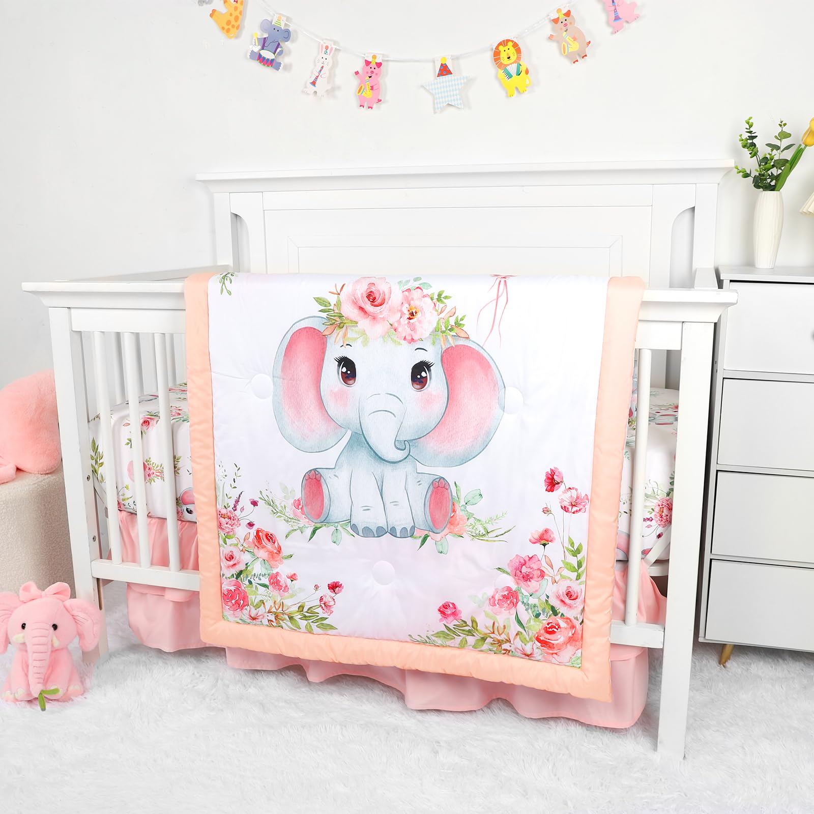Man Fai Sky elephants infant to toddler bed set adapts across stages