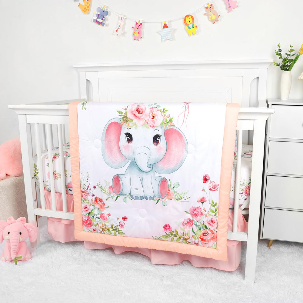 Man Fai Sky elephants infant to toddler bed set adapts across stages