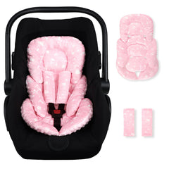 Man Fai Sky infant car seat insert head support provides snug head and neck stability on rides.