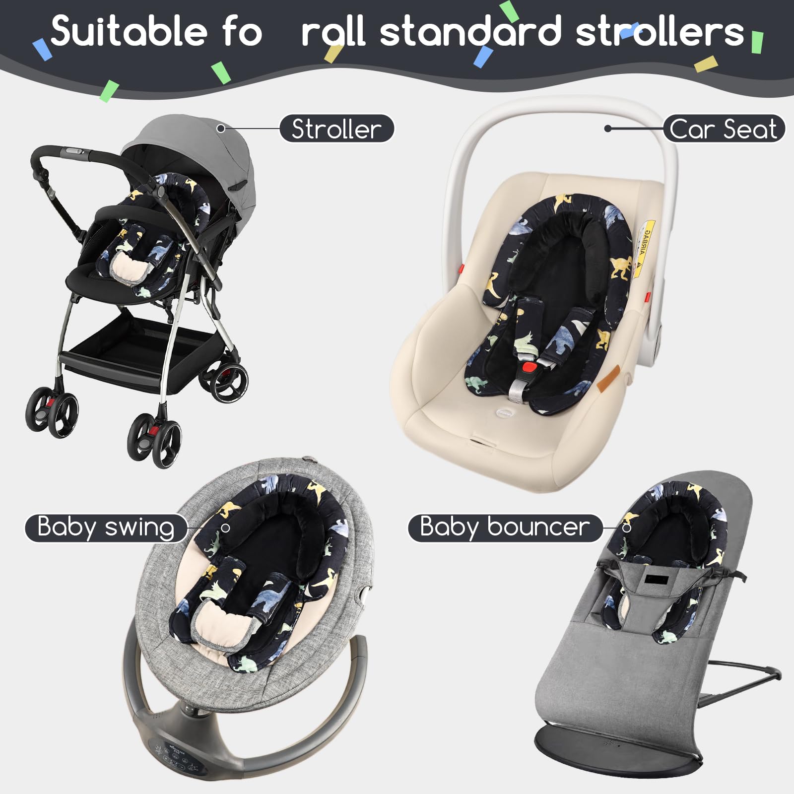 Man Fai Sky machine washable car seat insert for easy cleaning after trips.
