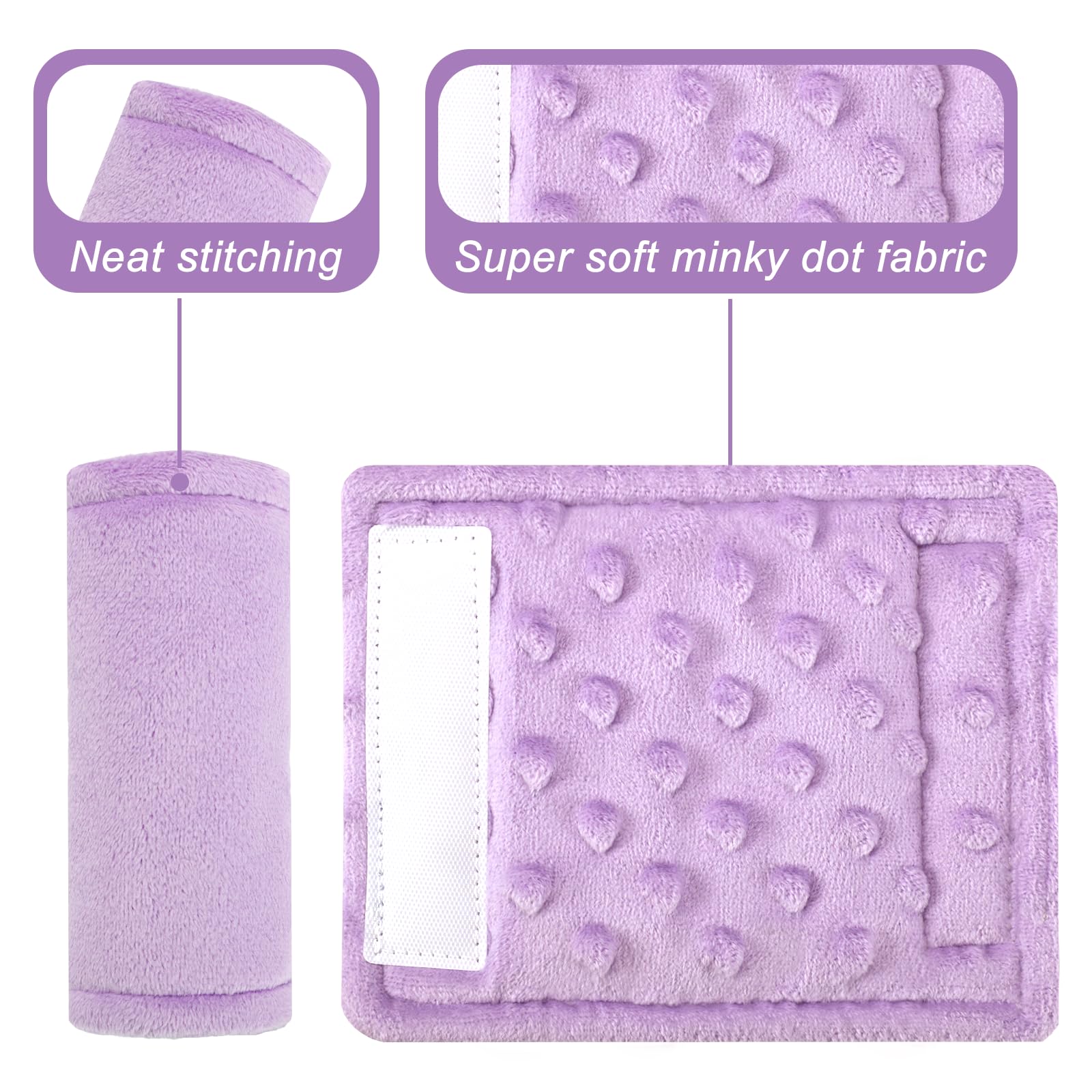 Man Fai Sky purple strap pad with Velcro closure eases attachment.