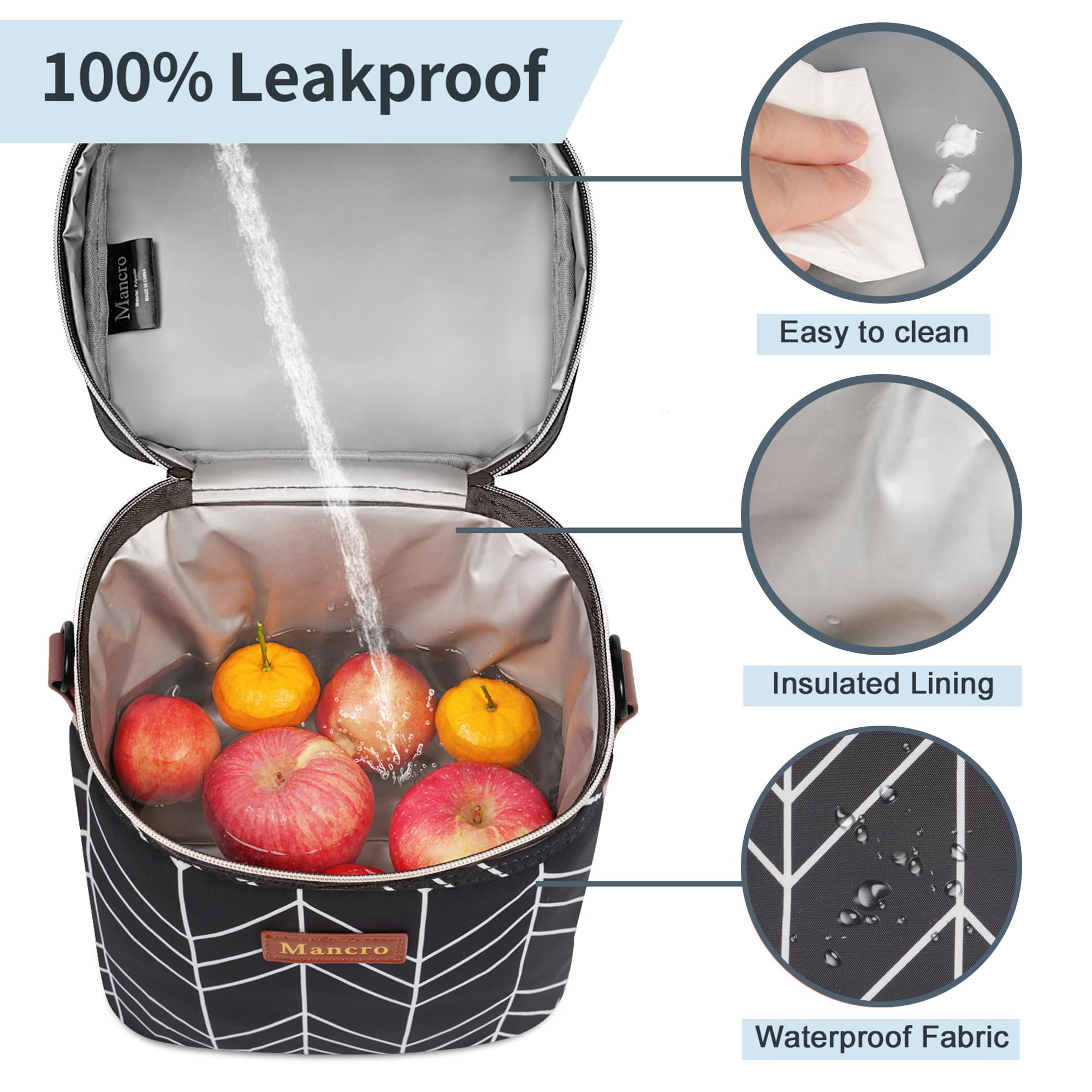 Mancro back-pocket storage adds convenient space for wipes and snacks.