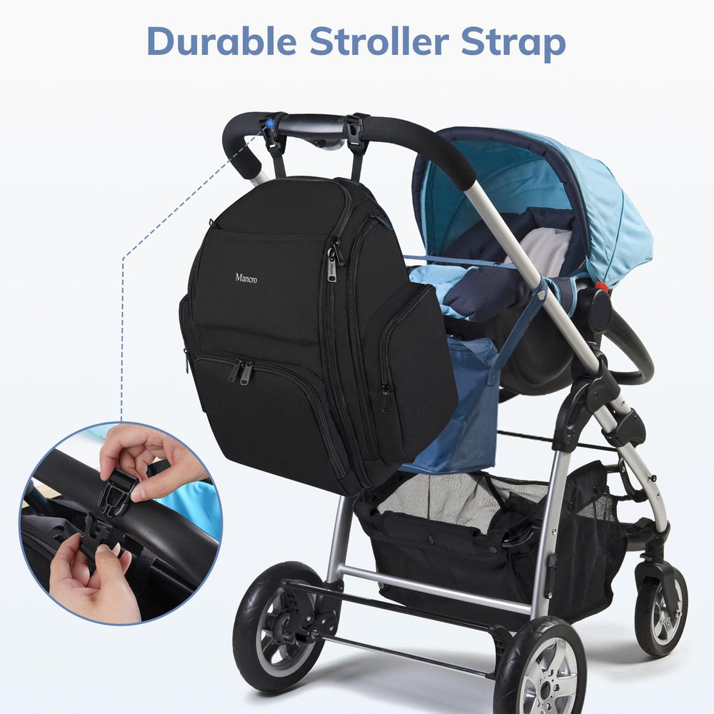 Mancro backpack-diaper-bag ergonomic-design padded support for all-day comfort