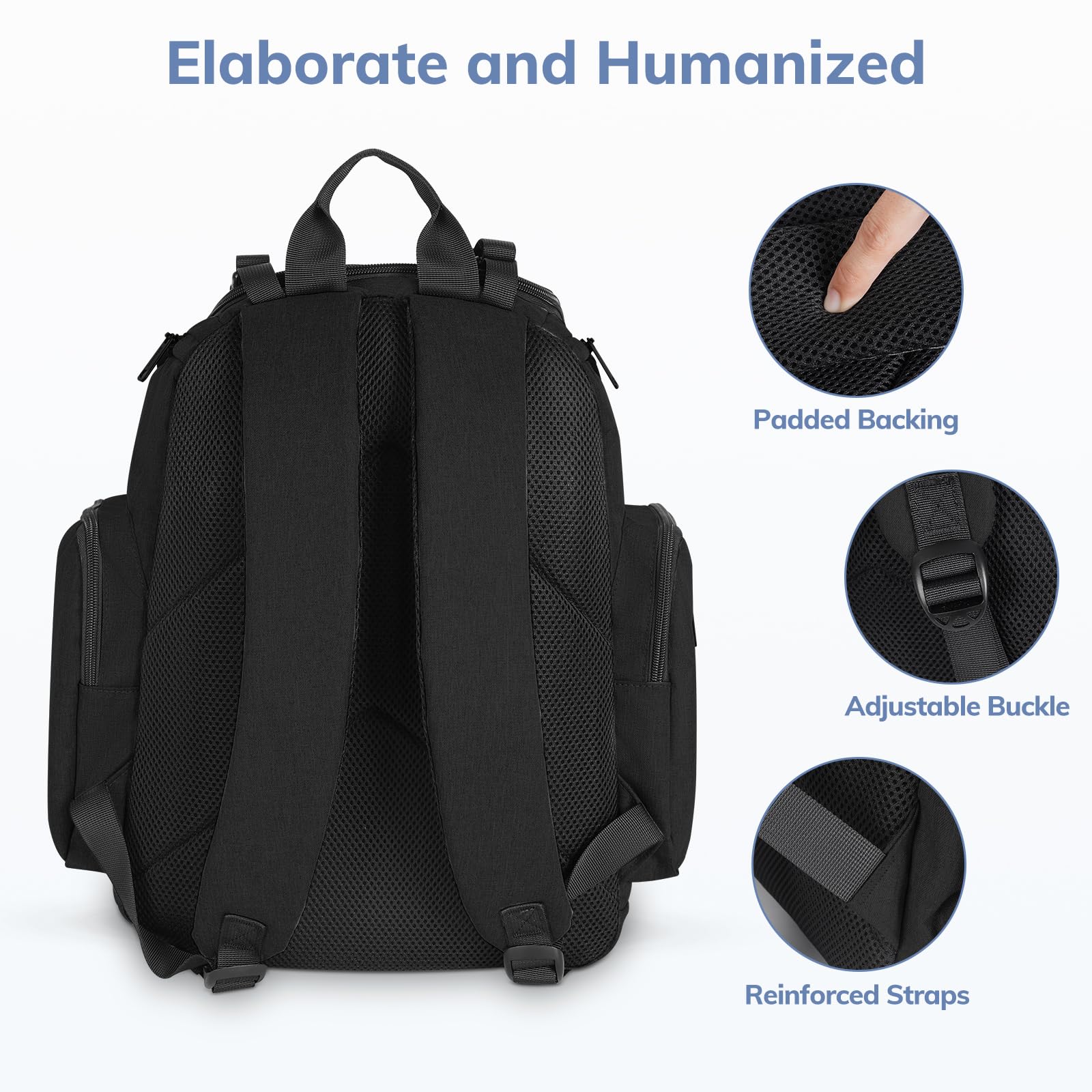 Mancro diaper-bag front-pockets easy-to-reach items during errands