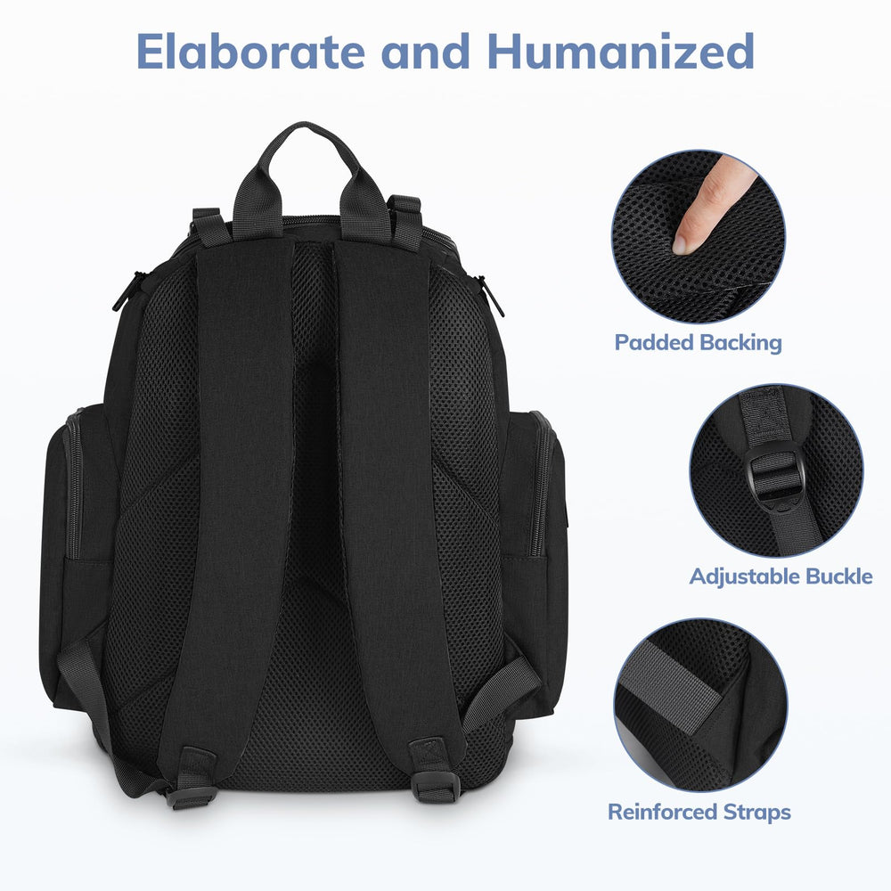 Mancro diaper-bag front-pockets easy-to-reach items during errands