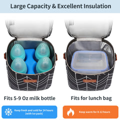 Mancro bottle-fit 4 up to 9oz demonstrates versatile storage for multiple feeds.